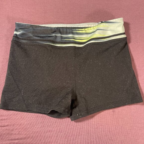 Z by Zella Girl tight shorts in black with color band - size 10/12 - Picture 1 of 3